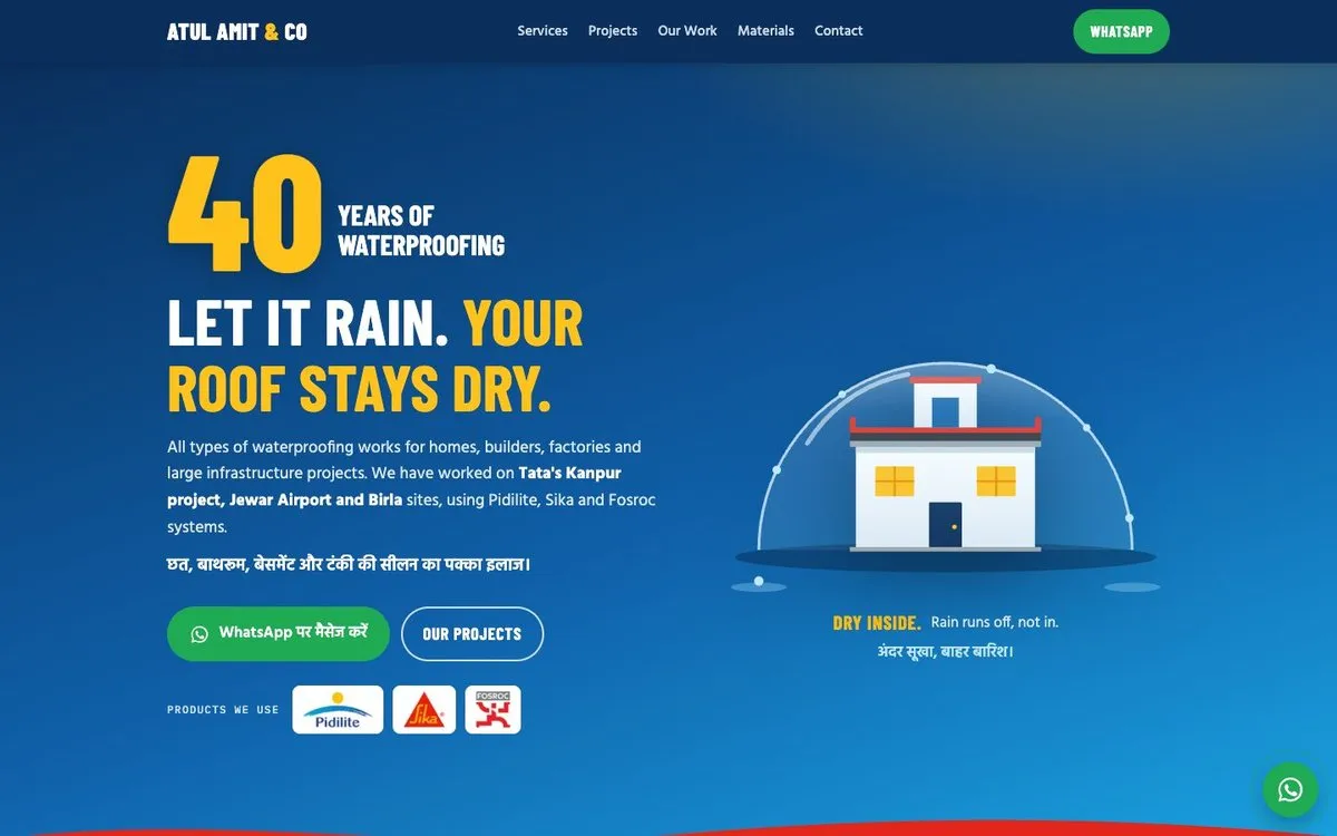 Atul Amit & Co website homepage, custom-coded by Lavaka Digital