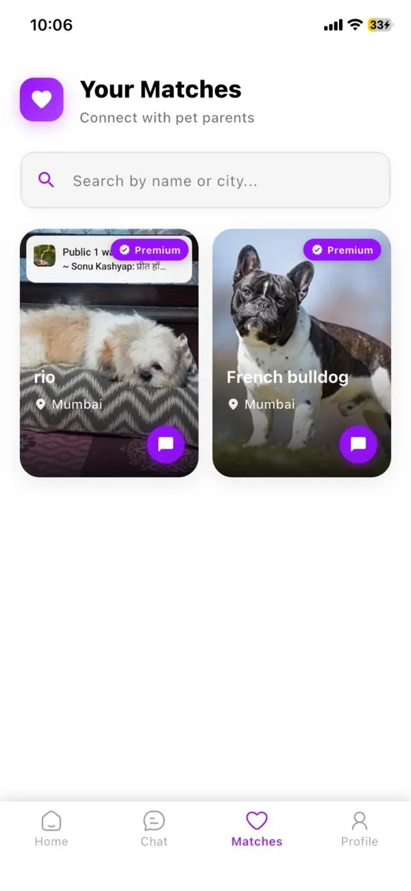 Pupstin app screen 2